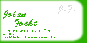 jolan focht business card